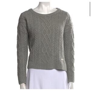 Burberry Womens Cashmere Blend Pullover Cable Knit Sweater Gray Size EU 38 US 4